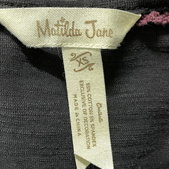 Matilda Jane Women Dress XS Gray Modest Half Sleeves Fit and Flare Cotton Blend - Picture 3 of 6